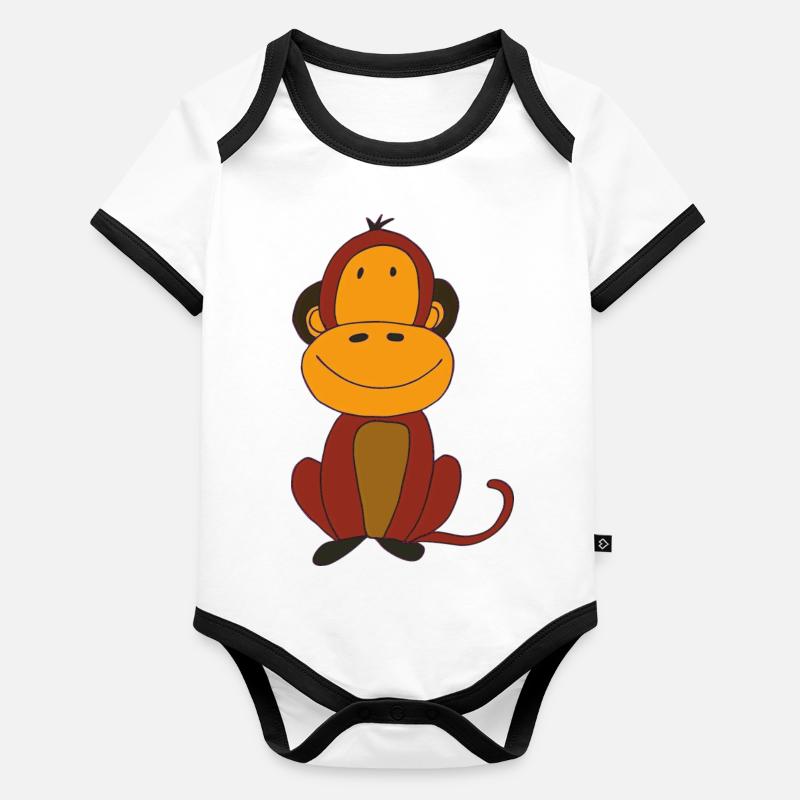 Funny Monkey Organic Baby Contrasting Bodysuit