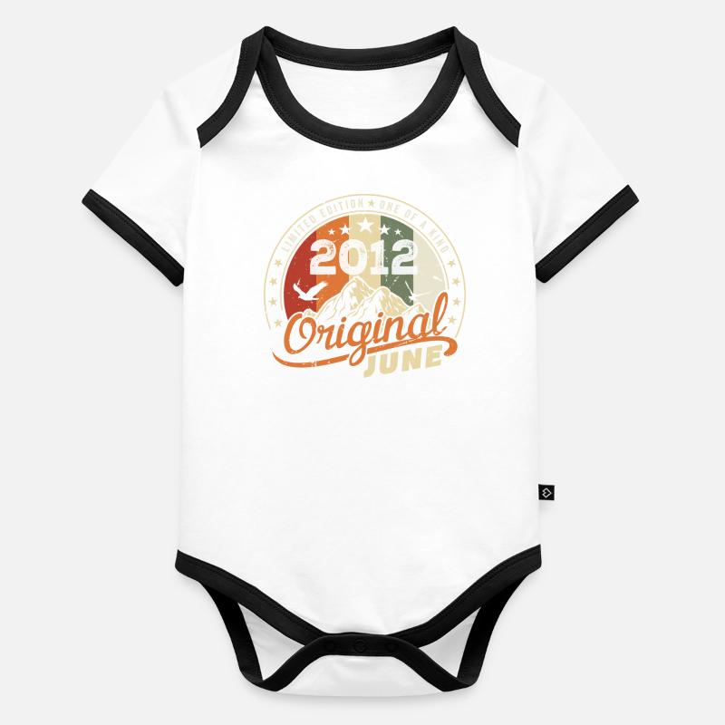 June 2012 | Birthday June 2012 Born in June 2012 Organic Baby Contrasting Bodysuit
