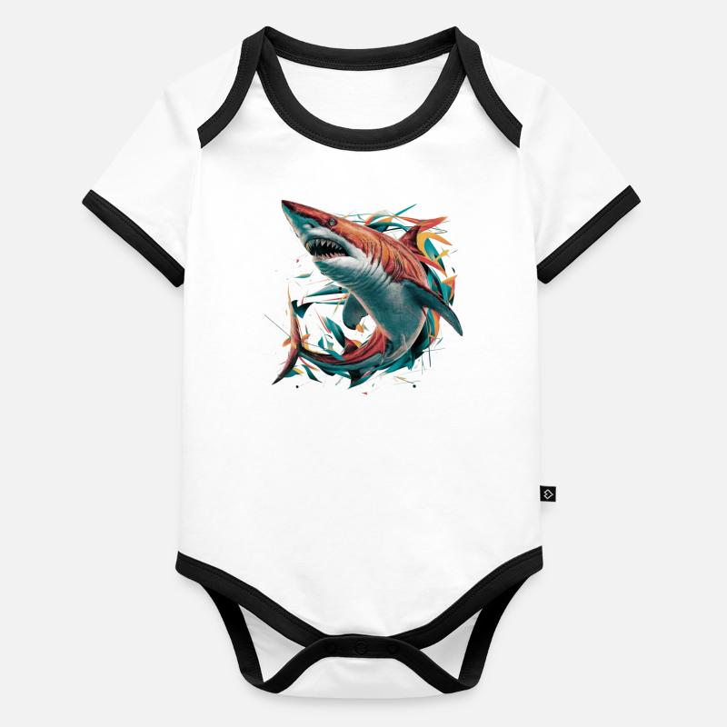 Shark Body Bébé bio contrasté manches courtes