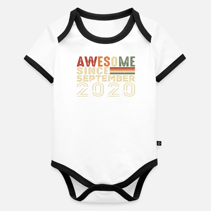 September 2020, Birthday present September 2020 Organic Baby Contrasting Bodysuit