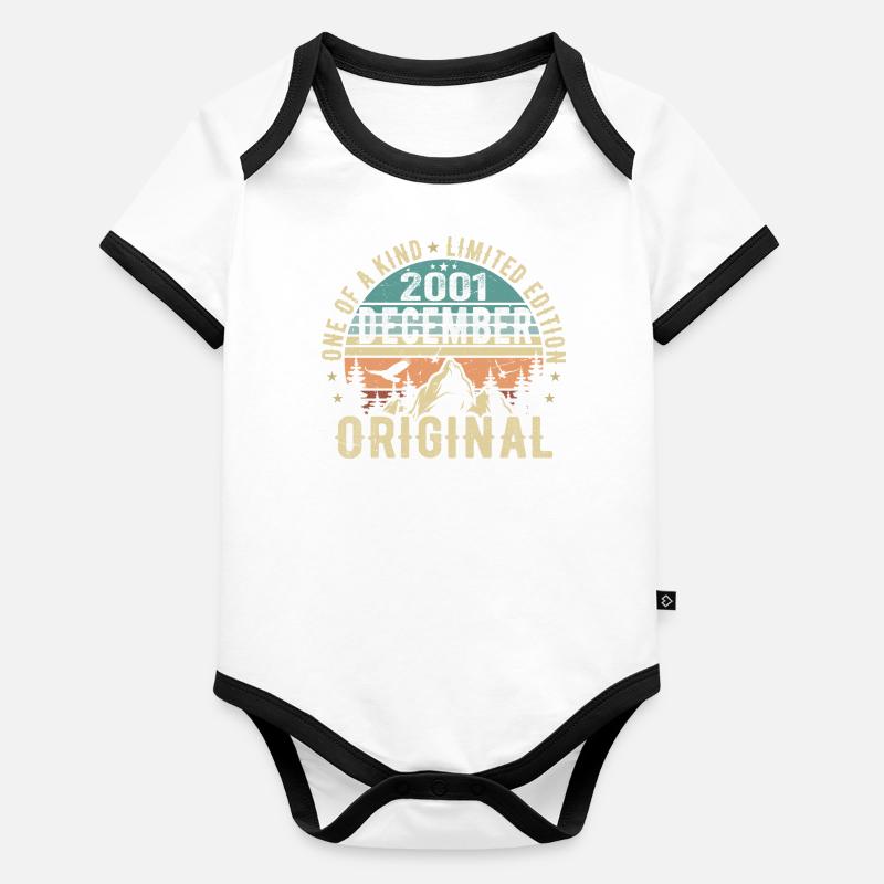 Légendes Anniversaire Décembre 2001 Naissance Cadeau Body Bébé bio contrasté manches courtes