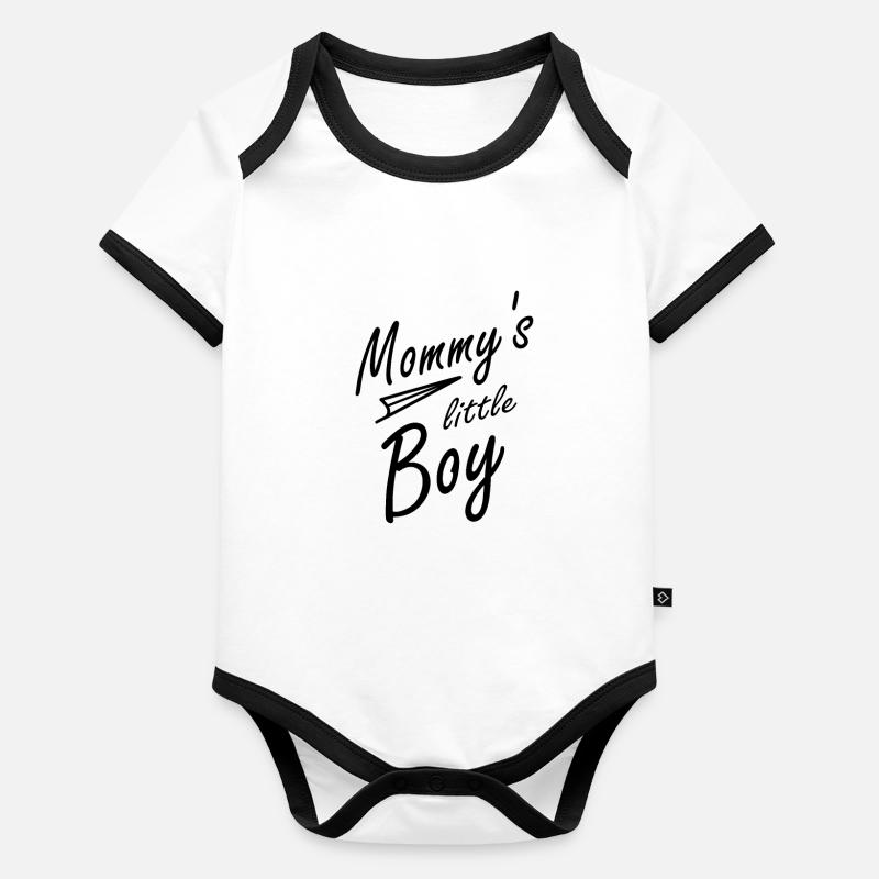 Maman petit garçon Body Bébé bio contrasté manches courtes