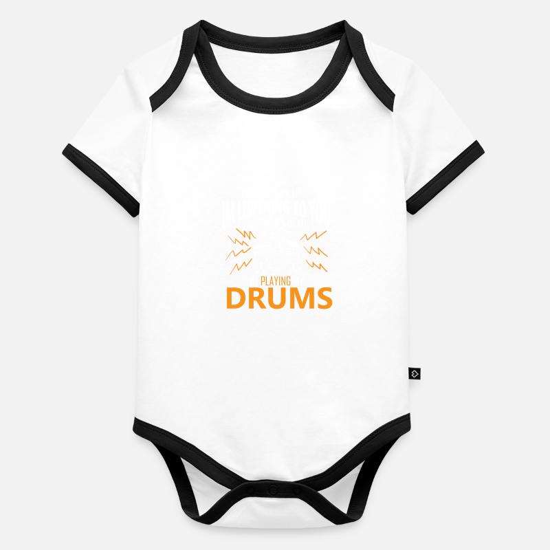 Percussionniste Drums Instument Body Bébé bio contrasté manches courtes