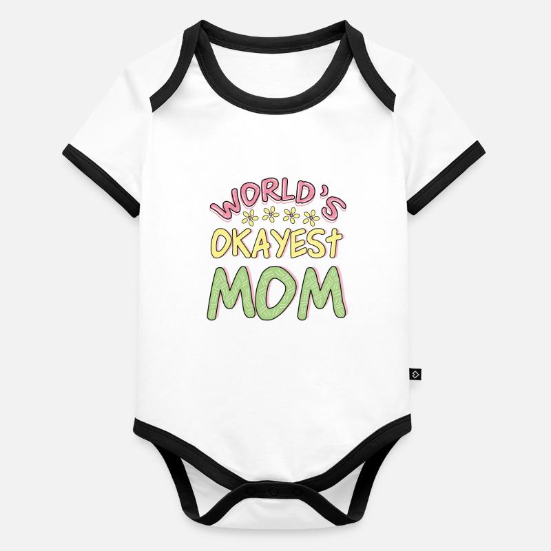 Fête des mères Maman Body Bébé bio contrasté manches courtes