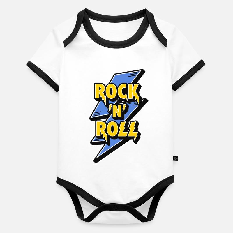 Foudre du rock 'n' roll Body Bébé bio contrasté manches courtes