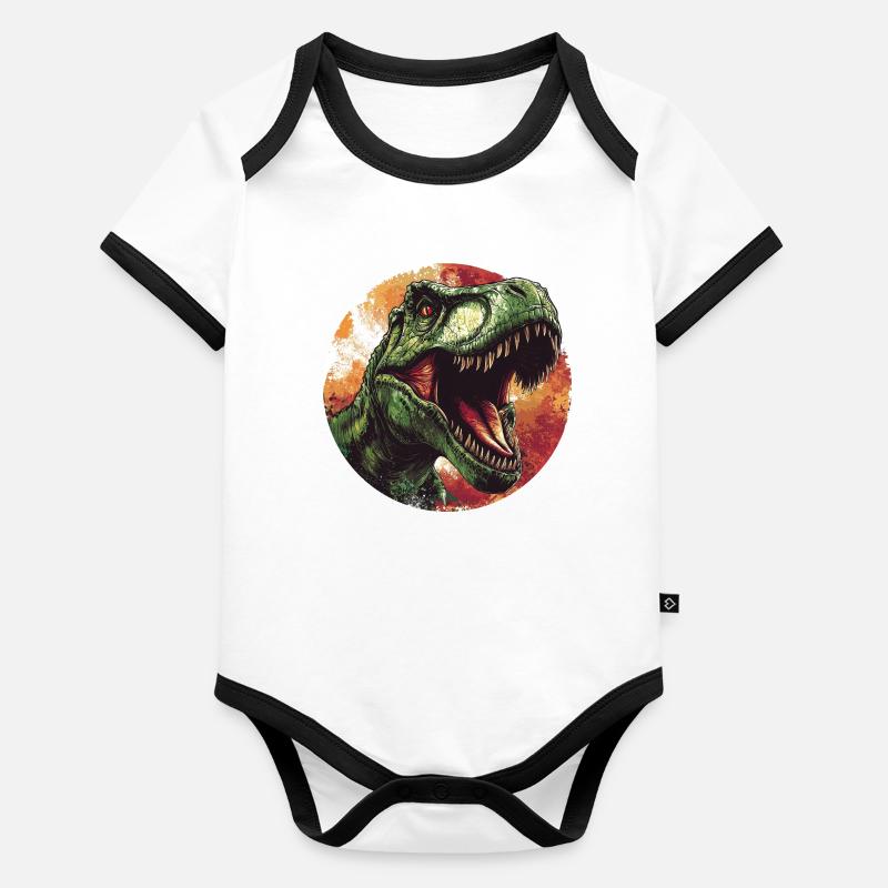 T-Rex Body Bébé bio contrasté manches courtes
