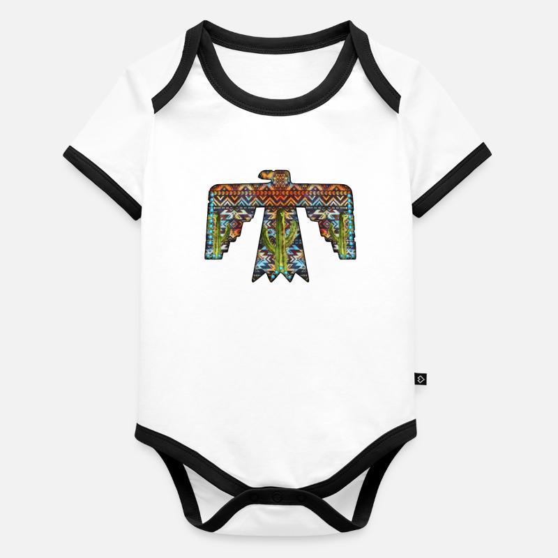 Oiseau libre aztèque Body Bébé bio contrasté manches courtes