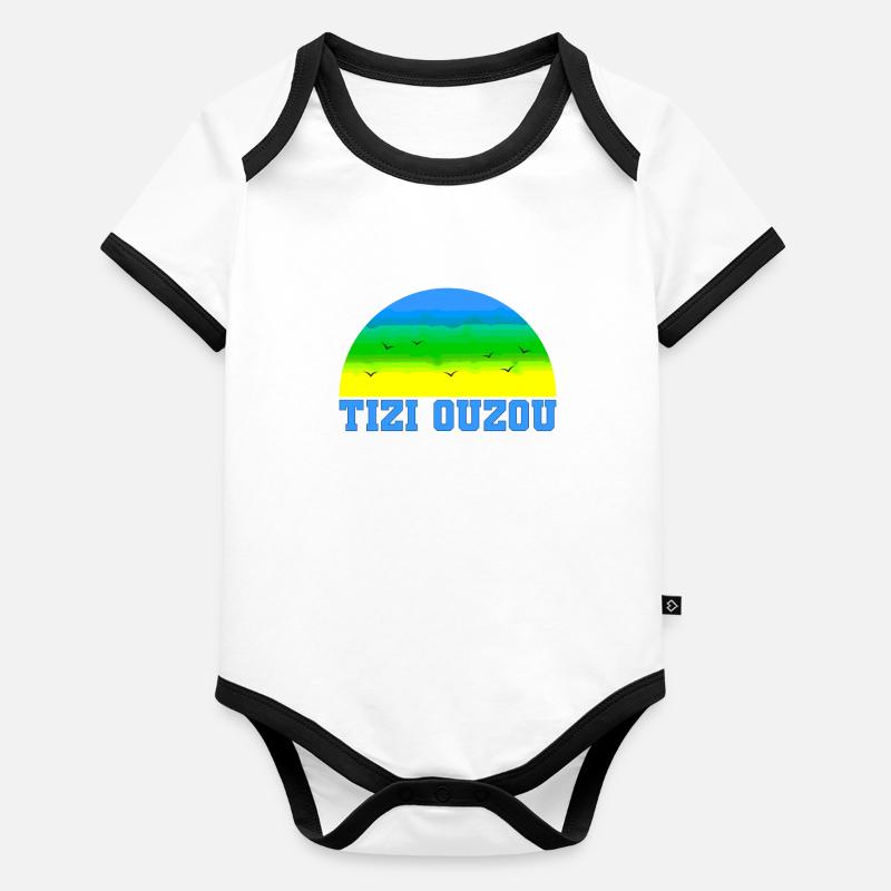 Tizi Ouzou Body Bébé bio contrasté manches courtes
