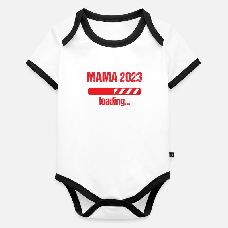 Mama 2023 Loading Schwangerschaft Bekanntgabe Baby Baby Bio-Kurzarm-Kontrastbody