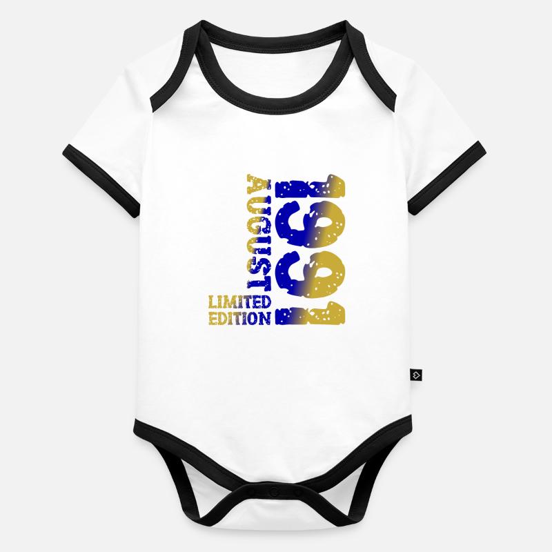 1991 August Limited Edition 32. Geburtstag Outfit Baby Bio-Kurzarm-Kontrastbody