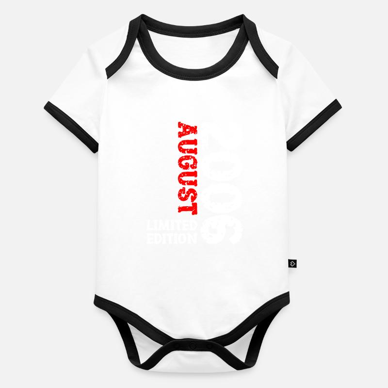 2006 Août Édition Limitée 17e Tenue d’anniversaire Body Bébé bio contrasté manches courtes