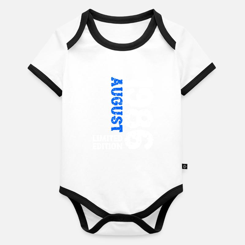 1986 Août Édition Limitée 37e Tenue d’anniversaire Body Bébé bio contrasté manches courtes