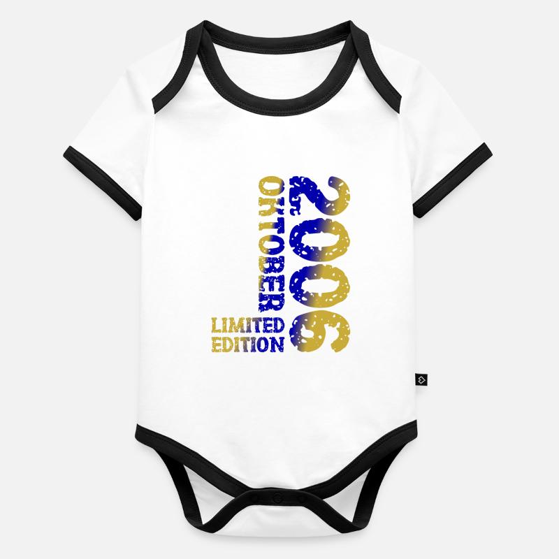 2006 octobre édition limitée 17e anniversaire Décoration Body Bébé bio contrasté manches courtes
