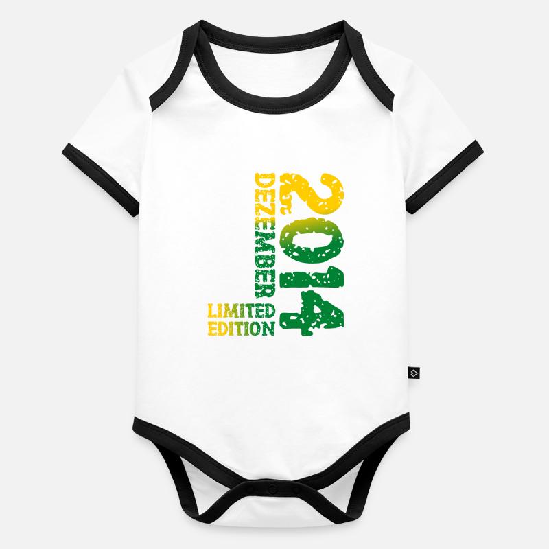 2014 December Limited Edition 9th Birthday Decoration Organic Baby Contrasting Bodysuit