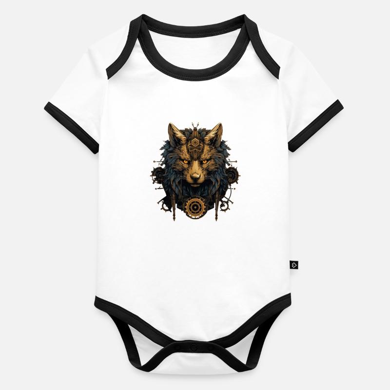 Zen-Wolfenkreis Baby Bio-Kurzarm-Kontrastbody