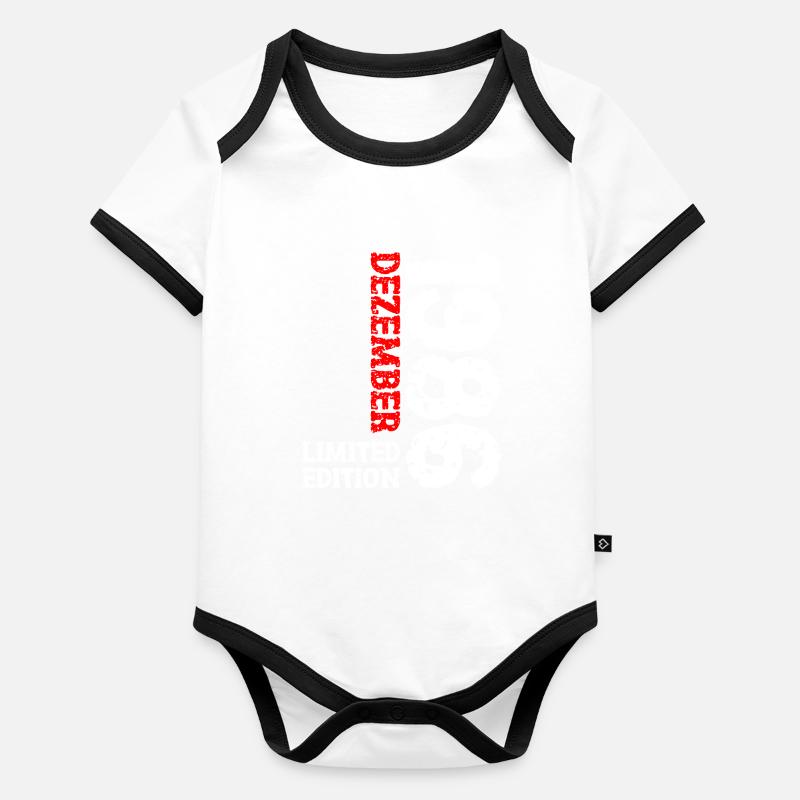 1986 décembre édition limitée 37e anniversaire décoration Body Bébé bio contrasté manches courtes