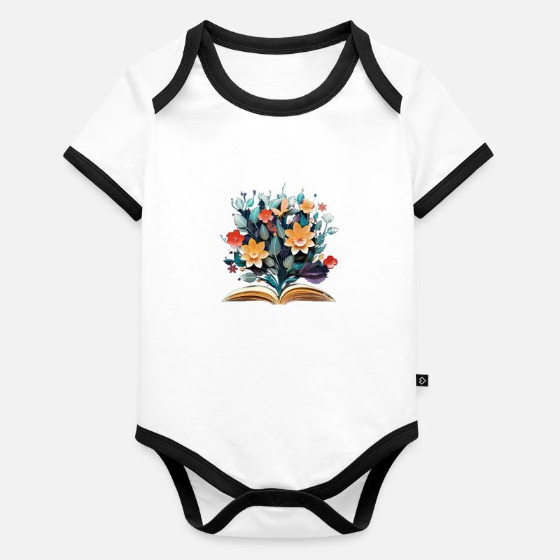 Page Spells Organic Baby Contrasting Bodysuit