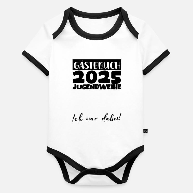 Jugendweihe 2025 Gästebuch Geschenk Mädchen Jungen Baby Bio-Kurzarm-Kontrastbody