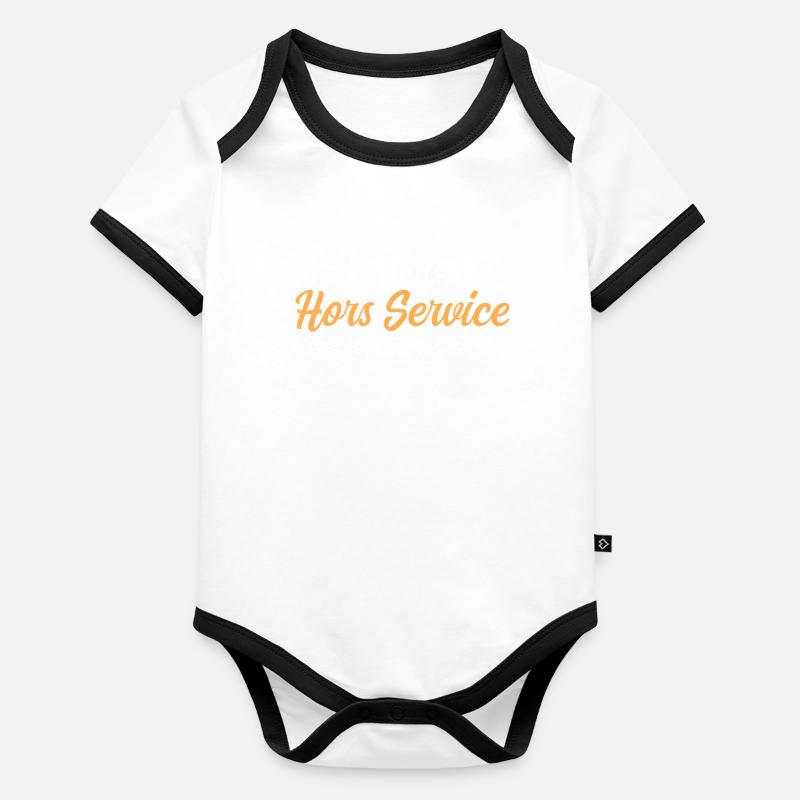 maman hors service Body Bébé bio contrasté manches courtes