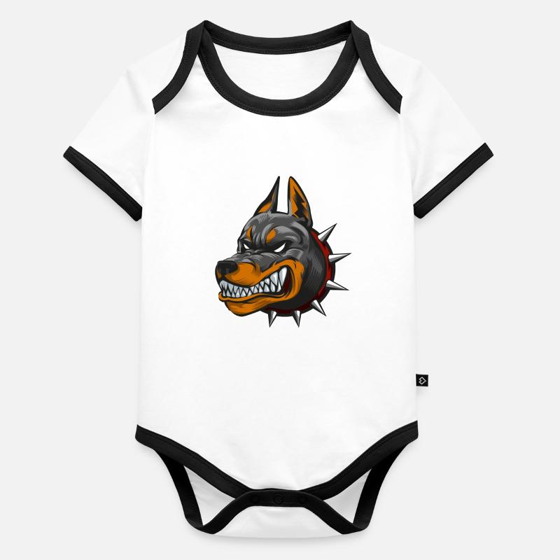 Hund Dobermann Baby Bio-Kurzarm-Kontrastbody
