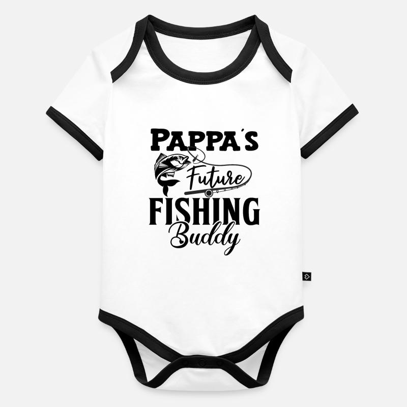 Le petit partenaire de pêche de papa bébé petit pêcheur Body Bébé bio contrasté manches courtes