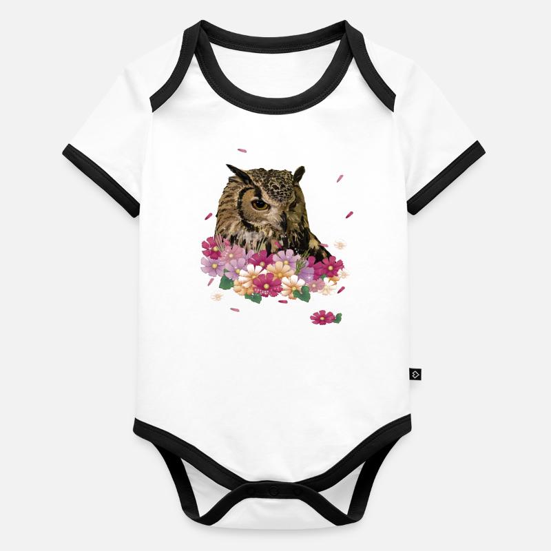 Eagle owl Organic Baby Contrasting Bodysuit