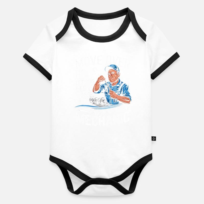 Mechanic Mechanic Workshop Organic Baby Contrasting Bodysuit