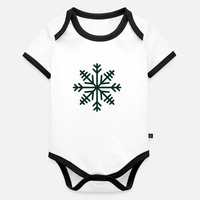 Flocon de neige Body Bébé bio contrasté manches courtes
