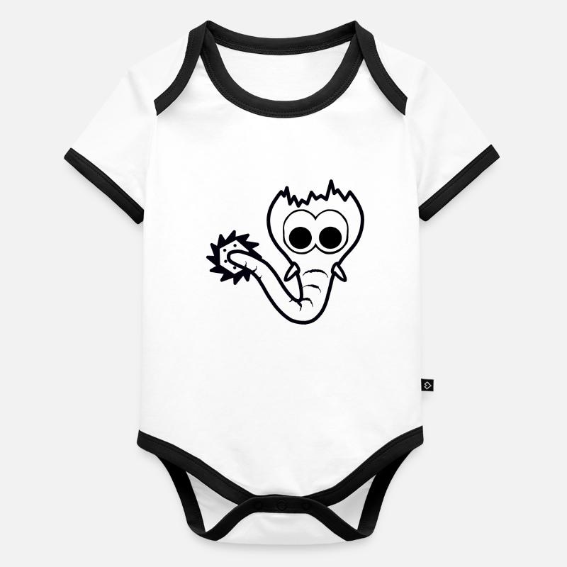 The funny bizarre imaginative Sägofant Organic Baby Contrasting Bodysuit
