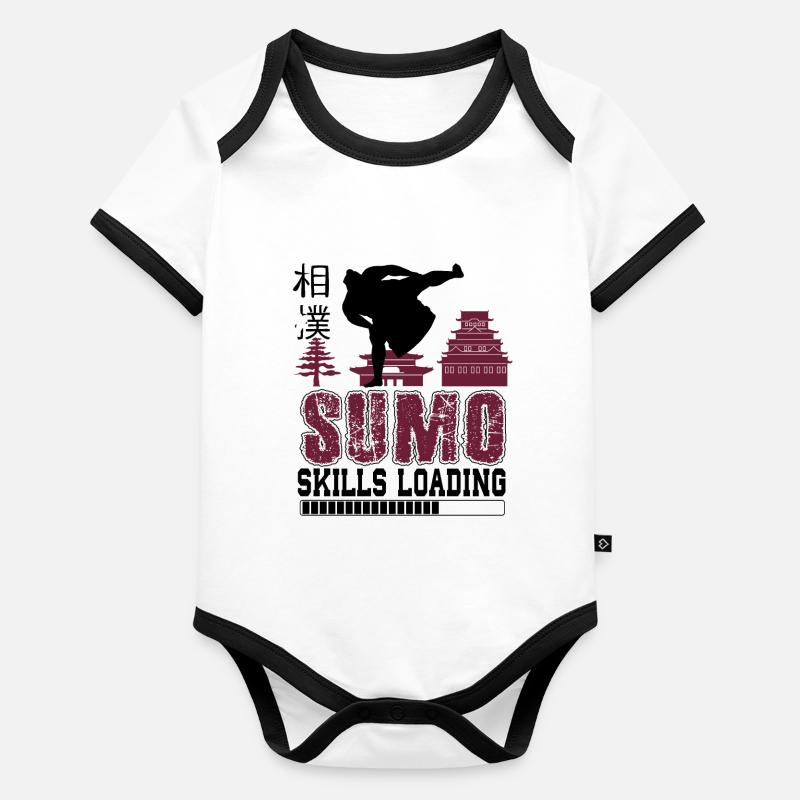 Sumo Skills Loading Japanes Wrestler Gift Baby Bio-Kurzarm-Kontrastbody