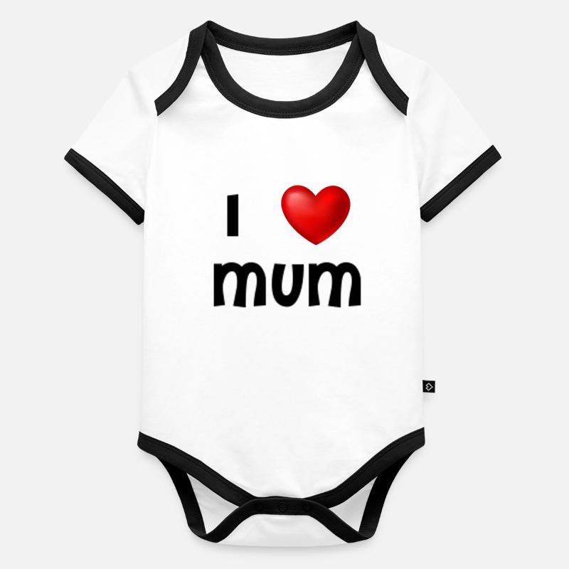 J'aime maman - Body Bébé bio contrasté manches courtes - undefined