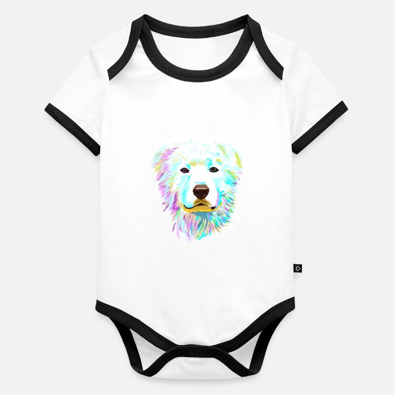 Splash MaremmenAbruzzen Chien berger Body Bébé bio contrasté manches courtes