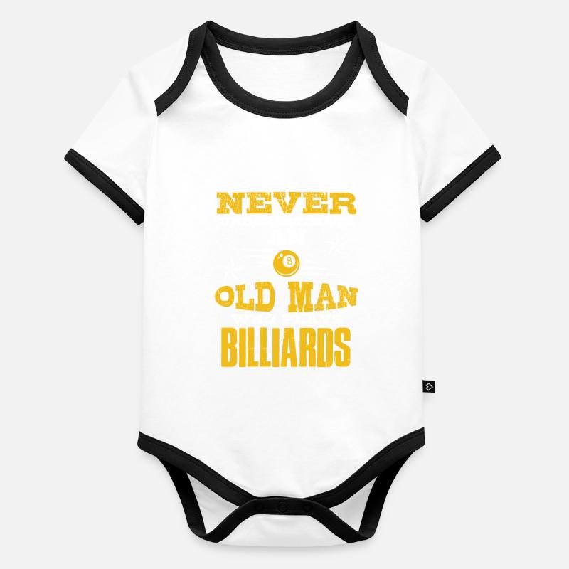 alter mann billard Baby Bio-Kurzarm-Kontrastbody