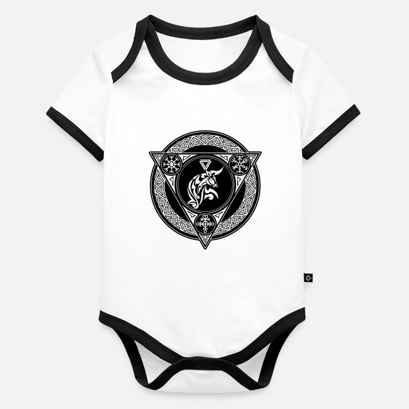 Signe du zodiaque Viking taureau Body Bébé bio contrasté manches courtes