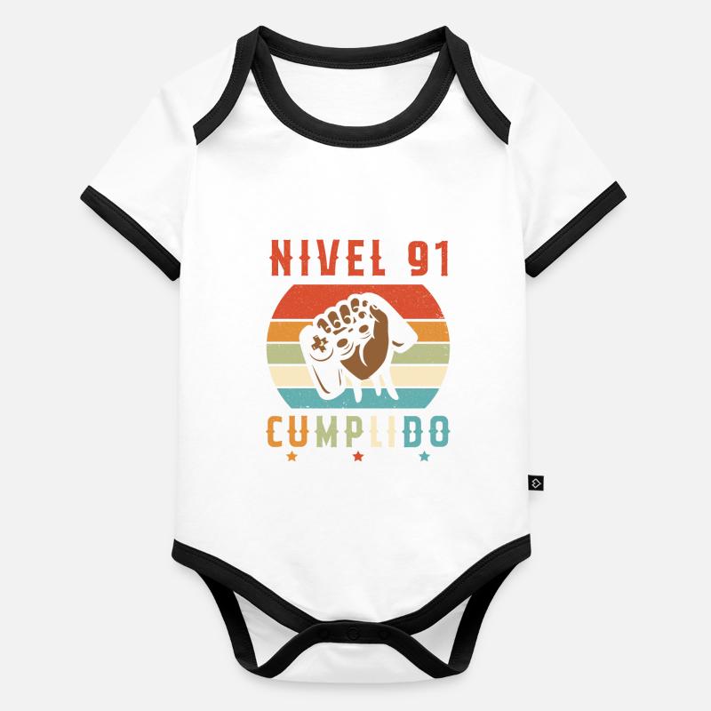 Niveau 91 Complet Body Bébé bio contrasté manches courtes