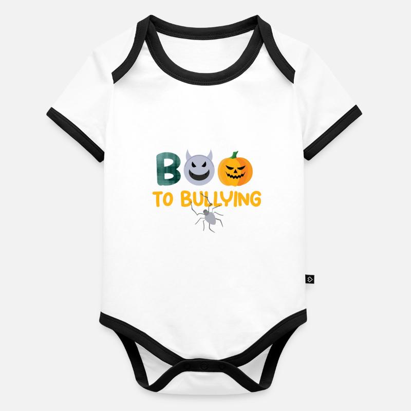 Ghost Stop Boo Bullying Courage Orange Unity Day Organic Baby Contrasting Bodysuit