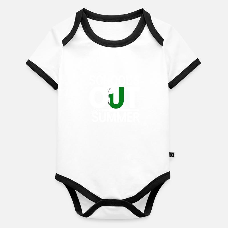 Sommerferien Schulende School`s Out For Summer Baby Bio-Kurzarm-Kontrastbody