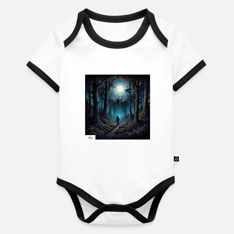 Vagabond effrayant de la forêt Body Bébé bio contrasté manches courtes