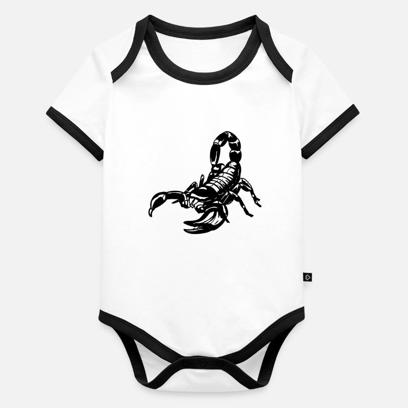 SCORPION Body Bébé bio contrasté manches courtes