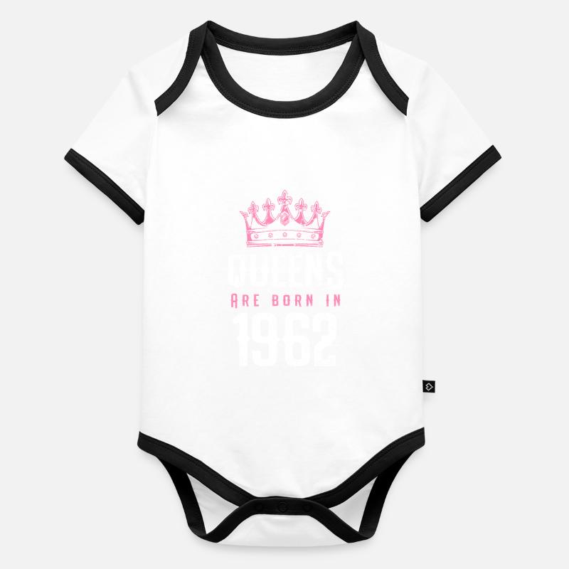 born en 1962 Body Bébé bio contrasté manches courtes