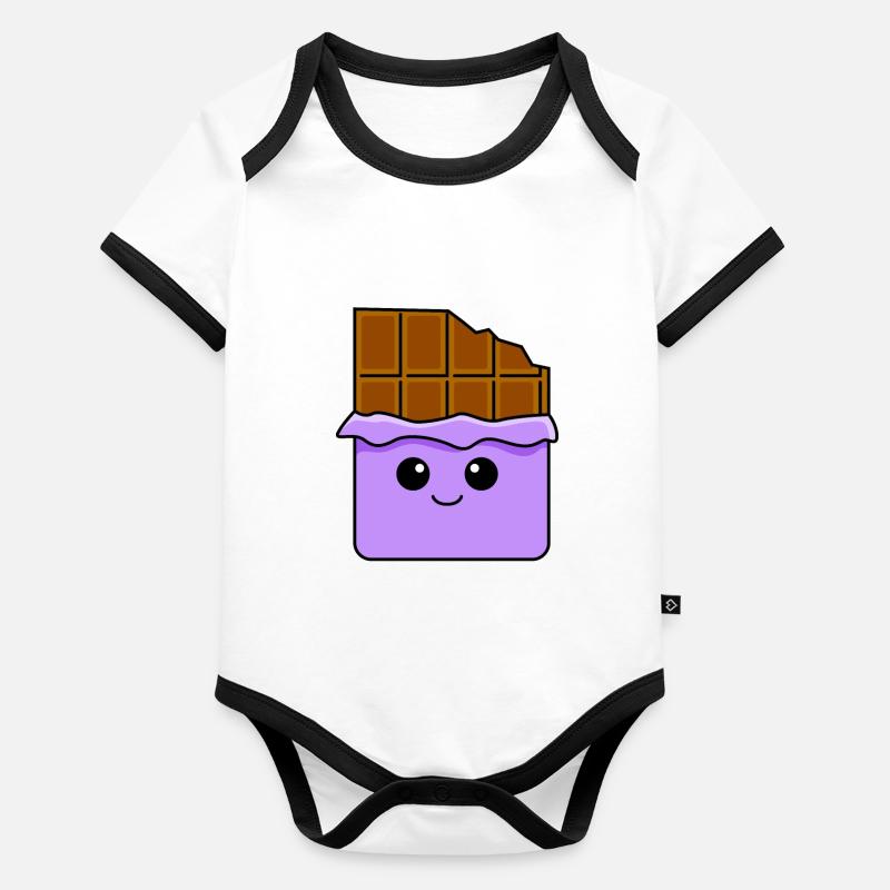 Bande dessinée chocolat Body Bébé bio contrasté manches courtes