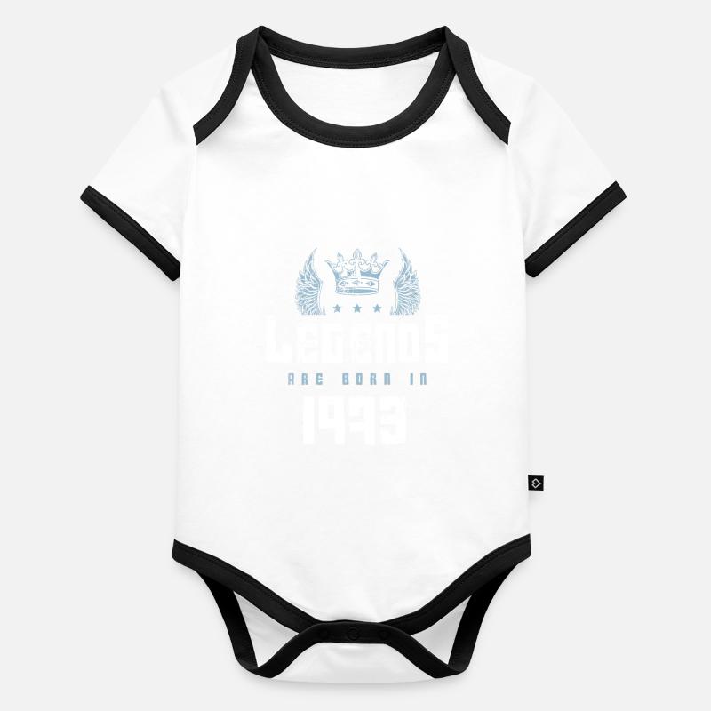 1973 légendes nées en Body Bébé bio contrasté manches courtes