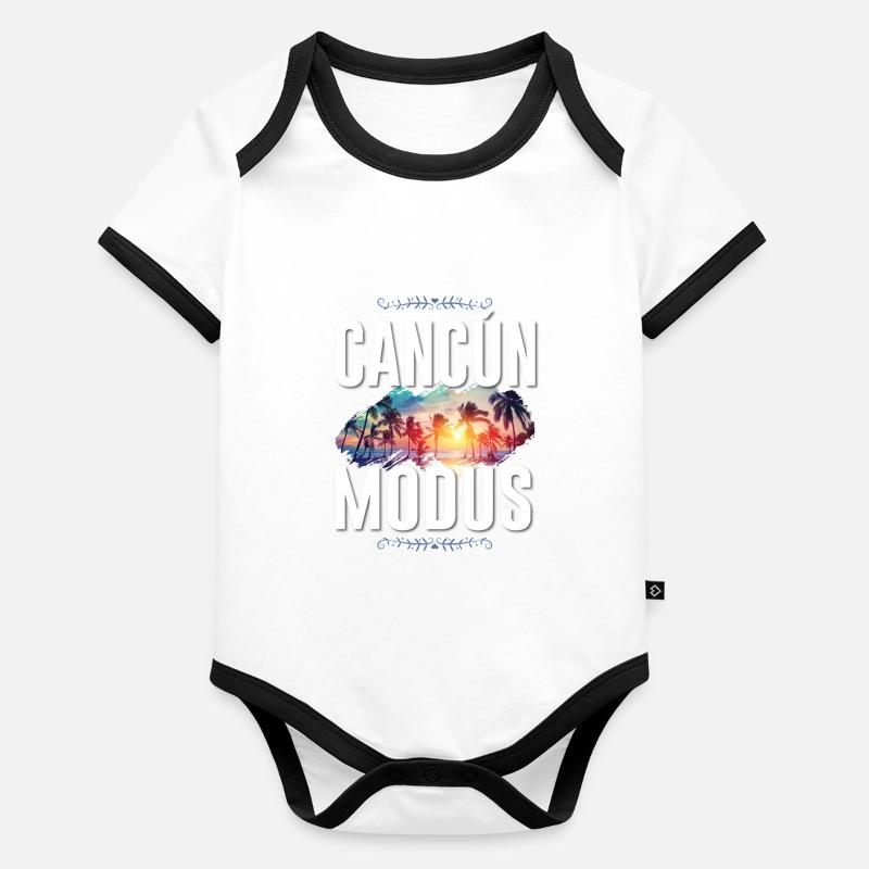 Cancun Mode Body Bébé bio contrasté manches courtes