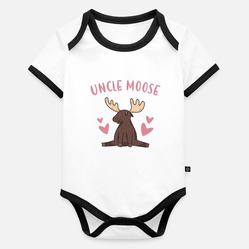 Elk Uncle Moose Baby Bio-Kurzarm-Kontrastbody