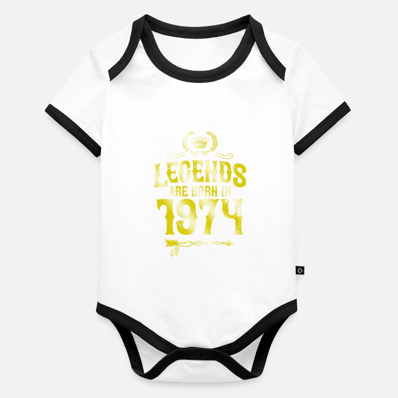 1974 legends born in Baby Bio-Kurzarm-Kontrastbody