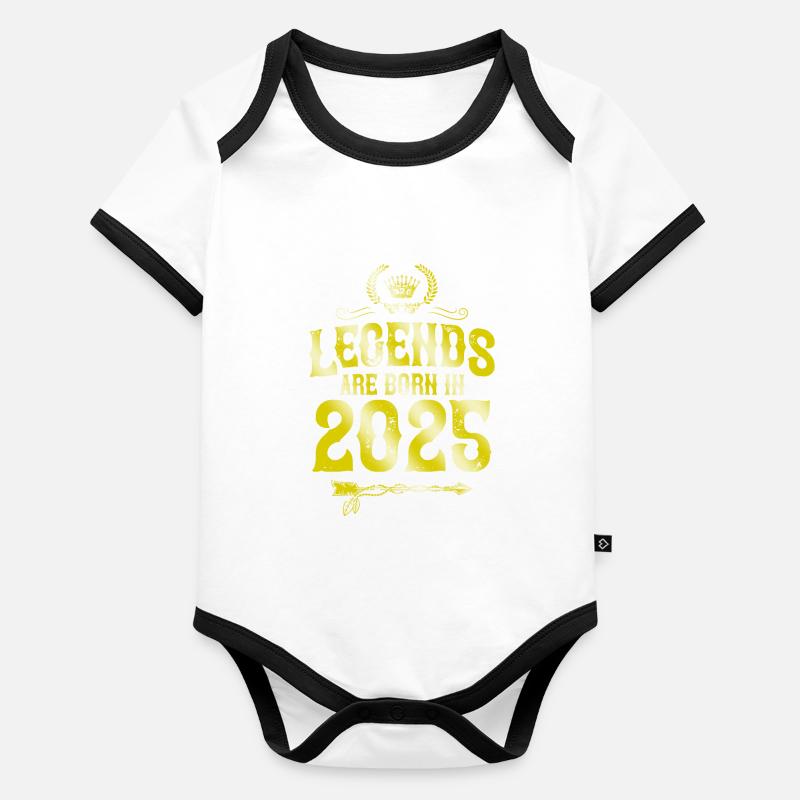 2025 legends born in Organic Baby Contrasting Bodysuit