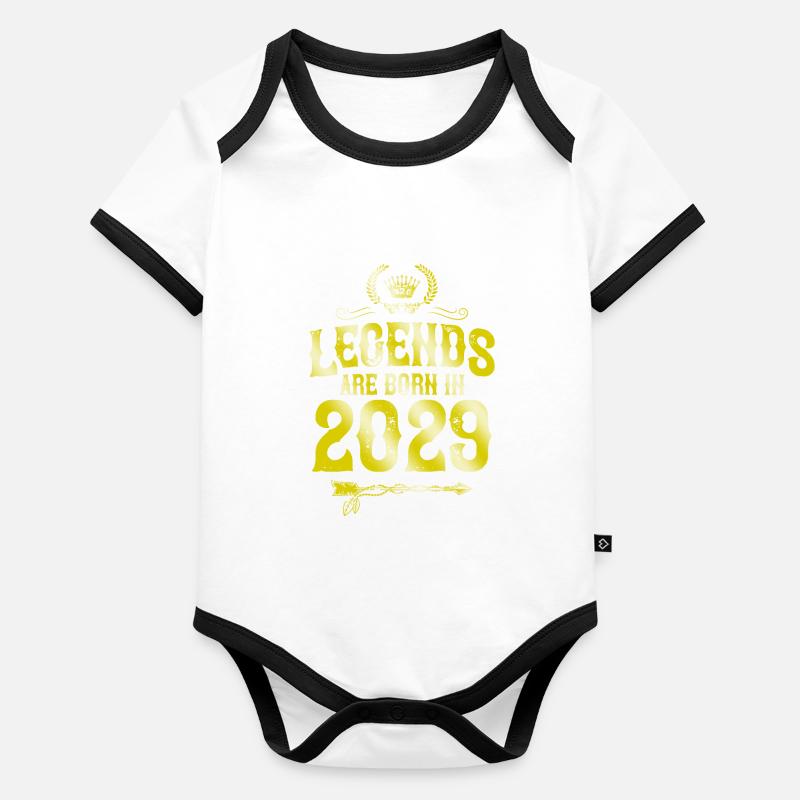 Légendes 2029 nées en Body Bébé bio contrasté manches courtes
