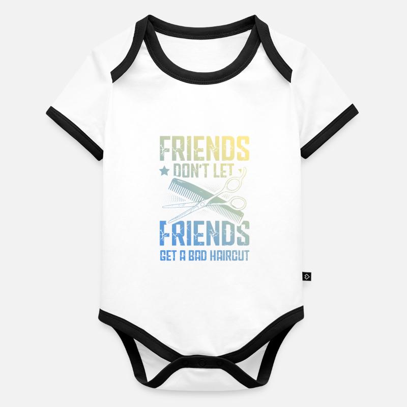 Amis barbiers Body Bébé bio contrasté manches courtes
