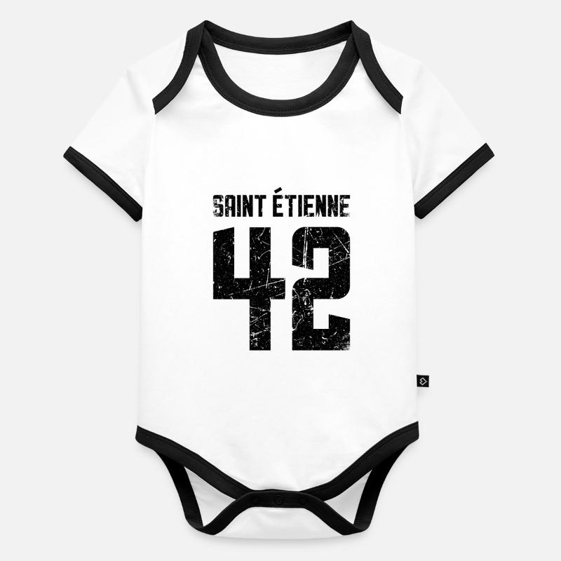 Saint Étienne 42 Frankreich Kennzeichen Baby Bio-Kurzarm-Kontrastbody