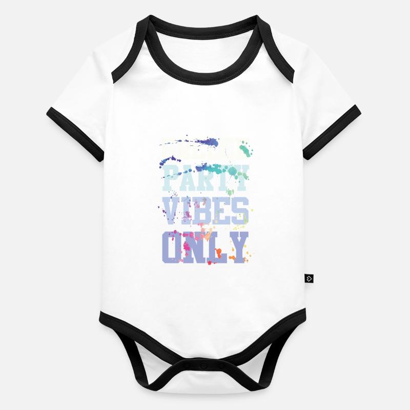 Greece Party Vibes Baby Bio-Kurzarm-Kontrastbody